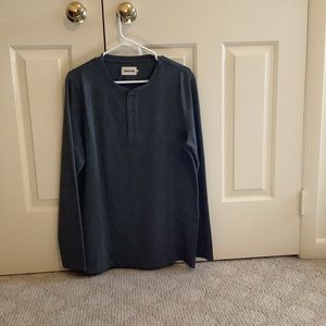 Taylor Stitch Charcoal Heavy Bag LS Henley Size Medium